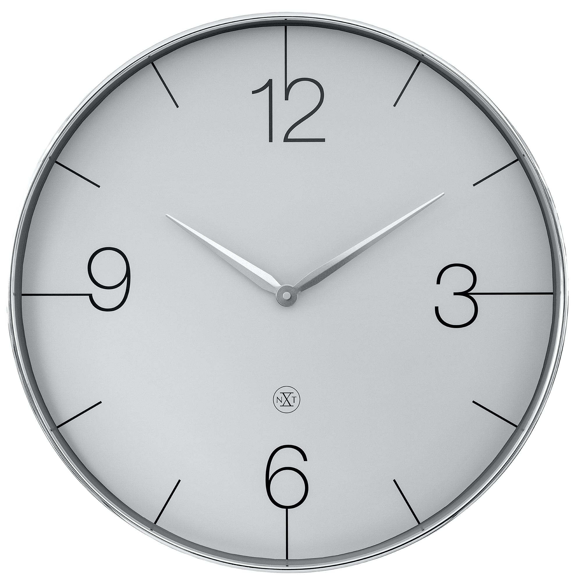 NeXtime wandklok Finesse Large, 51cm, zilver en goud, stille kunststof klok met chromen details, modern design.